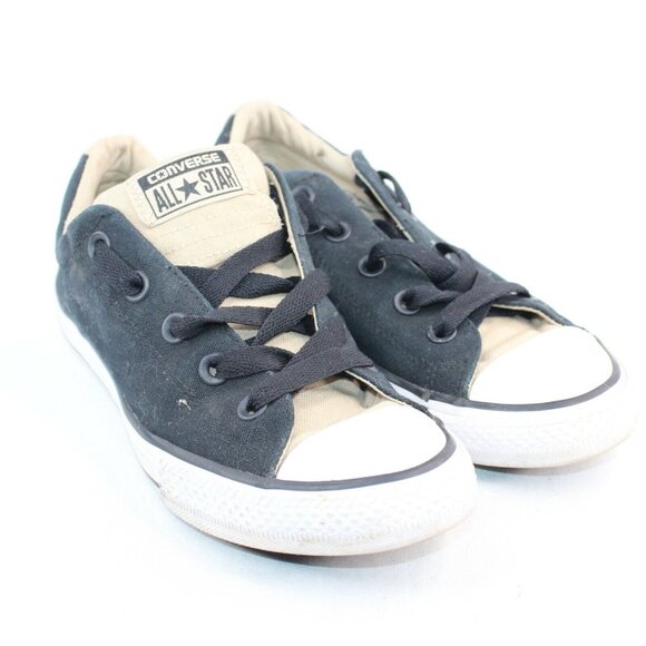 Converse ALL STARS Junior Sz 3.5 Low Top Canvas Lace Up Black Sneakers Shoes - Picture 3 of 9